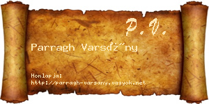 Parragh Varsány névjegykártya